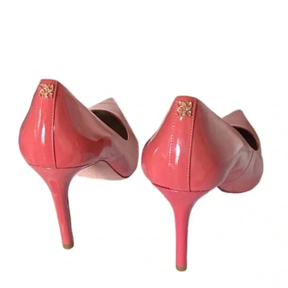 COACH | Women Pink Patent Leather Pointed Toe “Teddie” Classic Heels Size 9B - Picture 8 of 11